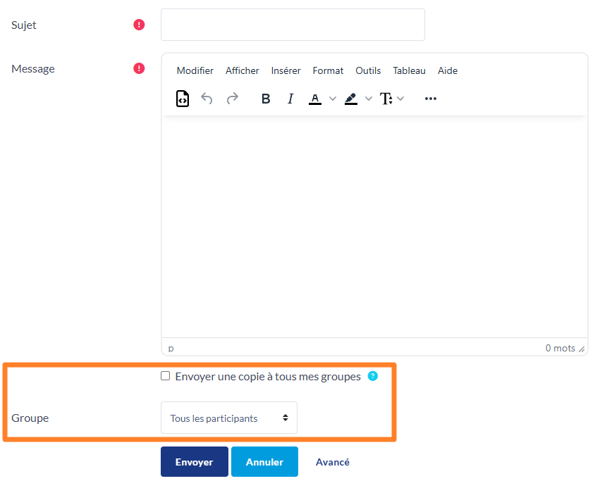 Messages forum groupes