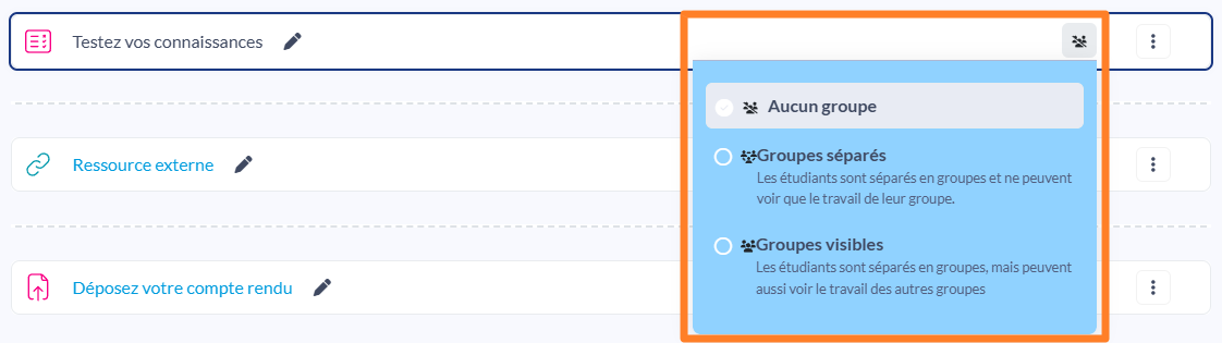 Mode de groupe